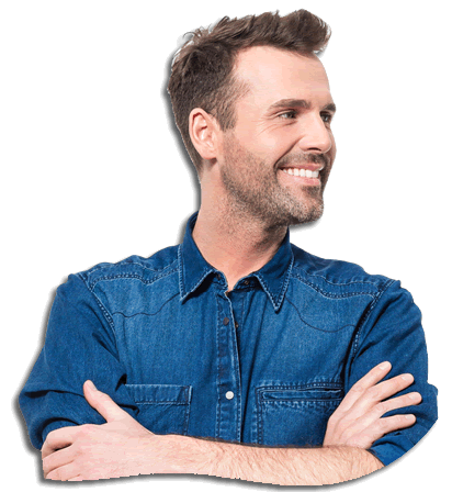 male-blue-shirt-arm-folded-shadow-looking-right